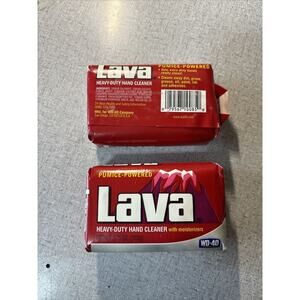 2 Pack Lava Hand Soap 5.75 oz Bar - Heavy Duty Pumice Powered Cleaner, WD40